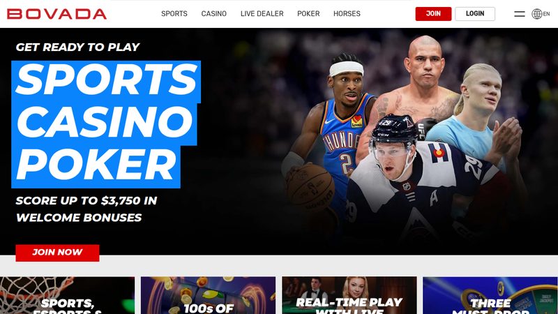 Bovada casino website screenshot